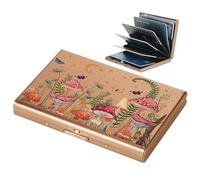 BONSYL® Porte Carte de Crédit, Fin Portefeuille de Carte de Crédit en Métal avec Blocage RFID avec 6 Fentes, pour Hommes et Femmes.(6 Cartes/Or Rose/Champignon)