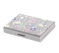 BONSYL® Porte-Carte de Crédit, Portefeuille de Carte de Crédit en Métal en Métal pour Hommes et Femmes, avec Protection RFID et NFC Contre Le vol de Données pour 8 Cartes. (8 Fentes-Argent-Fleur)