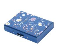 BONSYL® Porte-Carte de Crédit, Portefeuille de Carte de Crédit en Métal en Métal pour Hommes et Femmes, avec Protection RFID et NFC Contre Le vol de Données pour 10 Cartes. (10 Fentes-Bleu-Fleur)