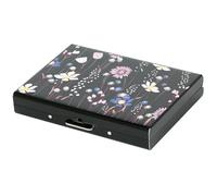 BONSYL® Porte-Carte de Crédit, Portefeuille de Carte de Crédit en Métal en Métal pour Hommes et Femmes, avec Protection RFID et NFC Contre Le vol de Données pour 8 Cartes. (8 Fentes-Noir-Fleur)