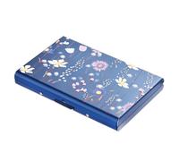 BONSYL® Porte-Carte de Crédit, Portefeuille de Carte de Crédit en Métal en Métal pour Hommes et Femmes, avec Protection RFID et NFC Contre Le vol de Données pour 6 Cartes. (6 Fentes-Bleu-Fleur)