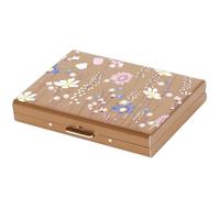 BONSYL® Porte-Carte de Crédit, Portefeuille de Carte de Crédit en Métal en Métal pour Hommes et Femmes, avec Protection RFID et NFC Contre Le vol de Données pour 8 Cartes. (8 Fentes-Or Rose-Fleur)