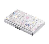 BONSYL® Porte-Carte de Crédit, Portefeuille de Carte de Crédit en Métal en Métal pour Hommes et Femmes, avec Protection RFID et NFC Contre Le vol de Données pour 6 Cartes. (6 Fentes-Argent-Fleur)