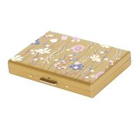 BONSYL® Porte-Carte de Crédit, Portefeuille de Carte de Crédit en Métal en Métal pour Hommes et Femmes, avec Protection RFID et NFC Contre Le vol de Données pour 8 Cartes. (8 Fentes-Or-Fleur)