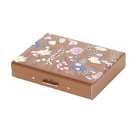 BONSYL® Porte-Carte de Crédit, Portefeuille de Carte de Crédit en Métal en Métal pour Hommes et Femmes, avec Protection RFID et NFC Contre Le vol de Données pour 10 Cartes. (10 Fentes-Or Rose-Fleur)