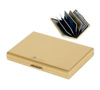 BONSYL® Porte Carte de Crédit pour Hommes et Femmes, Mince Portefeuille Carte de Crédit en Métal avec Protection RFID, avec 6 Compartiments. (6 Cartes/Or)