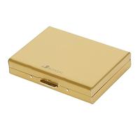 BONSYL® Porte Cartes de Crédit en Métal pour Femmes et Hommes, Protecteur de Cartes avec Blocage RFID, Porte Cartes de Crédit avec 10 Fentes pour Cartes. (10 Fentes -Or)