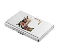 BONSYL® Porte Cartes de Crédit, Portefeuille Fin en Métal avec Blocage RFID, Design Tendance et Motifs Artistiques, pour Homme et Femme. (6 Cartes/Argent/C)