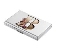 BONSYL® Porte Cartes de Crédit, Portefeuille Fin en Métal avec Blocage RFID, Design Tendance et Motifs Artistiques, pour Homme et Femme. (6 Cartes/Argent/B)