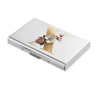 BONSYL® Porte Cartes de Crédit, Portefeuille Fin en Métal avec Blocage RFID, Design Tendance et Motifs Artistiques, pour Homme et Femme. (6 Cartes/Argent/X)