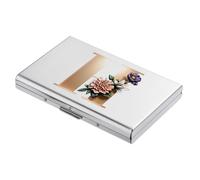 BONSYL® Porte Cartes de Crédit, Portefeuille Fin en Métal avec Blocage RFID, Design Tendance et Motifs Artistiques, pour Homme et Femme. (6 Cartes/Argent/H)