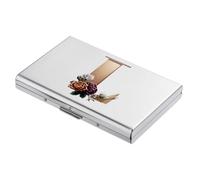 BONSYL® Porte Cartes de Crédit, Portefeuille Fin en Métal avec Blocage RFID, Design Tendance et Motifs Artistiques, pour Homme et Femme. (6 Cartes/Argent/L)