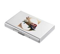 BONSYL® Porte Cartes de Crédit, Portefeuille Fin en Métal avec Blocage RFID, Design Tendance et Motifs Artistiques, pour Homme et Femme. (6 Cartes/Argent/S)