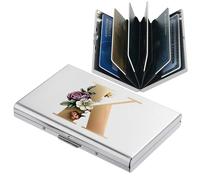 BONSYL® Portefeuille en métal avec blocage RFID pour cartes de crédit pour homme et femme - Étui fin en acier inoxydable avec motifs artistiques, design antivol, peut contenir 6 à 12 cartes.