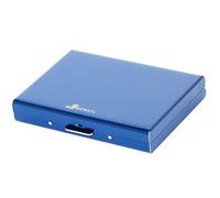 BONSYL® Portefeuille Porte Cartes de Crédit avec 8 Fentes en PVC, Porte Carte de Crédit en Métal avec Blocage RFID pour Hommes et Femmes. (8 Fentes-Bleu)