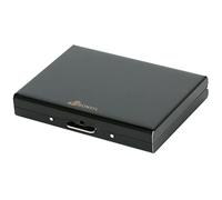 BONSYL® RFID Mince Porte Cartes de Crédit en Métal pour Femmes et Hommes, Portefeuille de Protection de Carte de Crédit Sécurisé avec 8 Fentes et Blocage RFID. (8 Fentes-Noir)