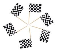 Bontannd 24pcs Gâteau d'anniversaire Toppers Drapeau De La Course Drapeaux Décoratif Cupcake Décoratifs Choisir Dessert Décoration De Gâteau Topper pour La Fête De Mariage