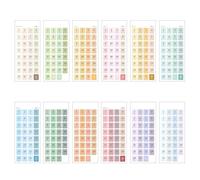 Bontannd Date Sticker 1 Ensemble / 12sheets Calendrier Labels 365 Jours Journal Notebook Scrapbooking Papetery Agenda Planificateur