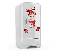 Bontannd Sticker Mural De Noël Noël Snowman Réfrigérateur Stickers Joyeux Noël Feliz Navidad Decor pour La Maison