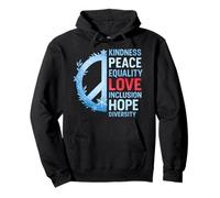 Bonté Paix Amour Egalité Justice Sociale Hiver Sweat à Capuche