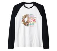 Bonté Paix Amour Egalité Justice Sociale Noël Manche Raglan
