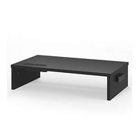 BONTEC Support de Moniteur Réhausseur d'Écran Ergonomique en Bois Noir pour Écran PC , (W420 x D235 x H104mm), Support d'Ordinateur avec Gestion de Câbles, Capacité 30kg