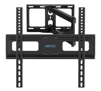 BONTEC Support Mural TV pour Télévision LED LCD Plat et Courbé de 26 à 55 Pouces, Support TV Mural Capacité Max 40kg, Pivotant, Inclinable, Support TV VESA Max 400x400mm avec Niveau à Bulle