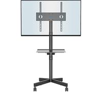 BONTEC Support TV roulettes Support Tele Mobile pour Téléviseurs Plasma/LCD/LED de 22 à 60" avec Étagère, Support TV sur Pied avec roulettes Réglable en Hauteur jusqu'à 25 kg, Max. VESA 400x400 mm