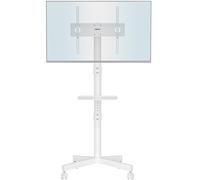 BONTEC Support TV sur Pied à roulettes, 23-60 Pouces, Charge 25 kg, Blanc