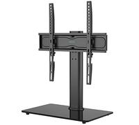 BONTEC Support TV sur Pied TV Universel Pivotant pour Télévisions de 24 à 60 Pouces LCD/LED/Plasma Hauteur Réglable avec Base en Verre Trempé de 8 mm - Charge Maximal 45kg Max VESA 400x400 mm