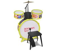 BONTEMPI - BeatMasterPro Batterie Classique à 4 Éléments, 68x50x50 cm | Tabouret et Deux Baguettes pour Enfants, Set de Percussions Tambours Jouets avec Effets Lumineux