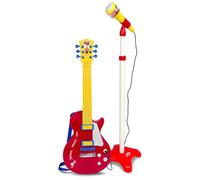 BONTEMPI - Electrogroove Guitare Rock Électronique, 225x225x1120 mm | Microphone, Vibrations Puissantes et Rythmes Innovants, Rouge et Jaune