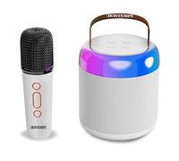 Bontempi Enceinte acoustique sans fil avec micro sans fil et éclairage RGB 13,5x8,4x8,4 cm