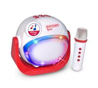 BONTEMPI - Enceinte Acoustique sans Fil avec Microphone sans Fil Lumières RGB Fonction Karaoké Changeur de Voix Effet Réverbération Recharge USB Type-C 140x140x80 mm
