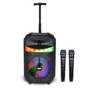 Bontempi | Enceinte Acoustique Trolley sans Fil avec 2 Micros sans Fil, Éclairage RGB, Télécommande, Écran, Fonction TWS, 39.5x22.5x19 cm