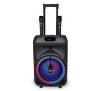 Bontempi | Enceinte Acoustique Trolley Sans Fil avec 2 Micros Sans Fil, Éclairage RGB, Télécommande, Écran, Fonction TWS, 48x29x24 cm