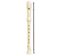 Bontempi | Flûte à Bec Couleur Ivoire, Doigté Baroque, 28 Notes, Matériau Antichoc, 330mm