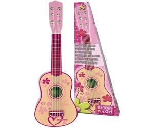 Bontempi Guitare en bois à 6 cordes pour enfants Rose 55 cm