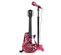 Bontempi Guitare Rock avec Micro sur Pied Réglable en Hauteur | Guitare rock électronique avec micro sur pied réglable en hauteur, 5 démos et 5 rythmes.