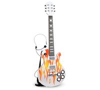 BONTEMPI - Guitare Rock Électronique sans Fil avec Cordes en Métal, 8 Morceaux Préenregistrés, Microphone Casque, Sangle Bandoulière, Arrêt Automatique 690mm