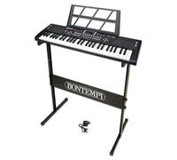 Bontempi – Clavier piano numérique HarmonyLegs, 54 touches, repose-clavier, touches lumineuses