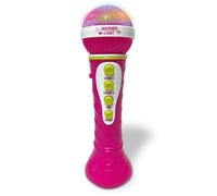 Bontempi - Microphone Starmic Karaoke, 60x195x60 mm | Effets Lumineux pour Performances de Vraie Star Rose Microphone Vocal 16 Morceaux Préréglés 8 Rythmes de Batterie