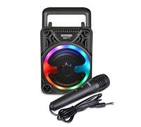 Bontempi | Mini Haut-Parleur sans Fil avec Micro et Lumières RGB, 125x125x180mm, Fonction Radio