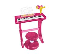 Bontempi | MiniKeyFun - Tastiera Giocattolo a 37 Tasti per Piccoli Musicisti con Microfono, Sgabello e Leggio, Blu e Rosso, 59,9x42,9x11,9 cm