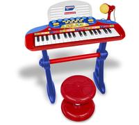 Bontempi – Clavier jouet MiniKeyFun 37 touches avec micro, tabouret et pupitre rose