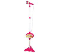 Bontempi | MP3Stage Mic - Microphone de scène avec Connexion MP3 pour des Performances polyvalentes, avec Effets Lumineux et Compartiment Porte Smartphone, Rose, 40,9 x 19,5 x 6,4 cm