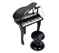 Bontempi | Pianoforte a Coda Elettronico 32 Tasti Con Microfono e Sgabello, Effetti Luminosi, 5 Suoni, 4 Ritmi, 19 Brani, 53x40x32 cm