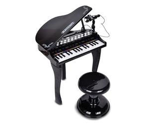 Bontempi | Pianoforte a Coda Elettronico 32 Tasti Con Microfono e Sgabello, Effetti Luminosi, 5 Suoni, 4 Ritmi, 19 Brani, 53x40x32 cm