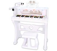BONTEMPI - Pianokeys Piano Vertical Électronique, 570x840x450 mm | Microphone USB Sans Fil 37 Touches Effets Lumineux 8 Sons 8 Rythmes 22 Morceaux Préréglés