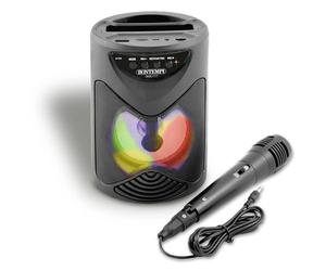 Bontempi | SonicSync - Amplificateur Audio sans Fil, 18,9x15,9x12,9 cm | Microphone Dynamique, Compartiment Pour Smartphone, Effets De Lumière et Effet D'Écho